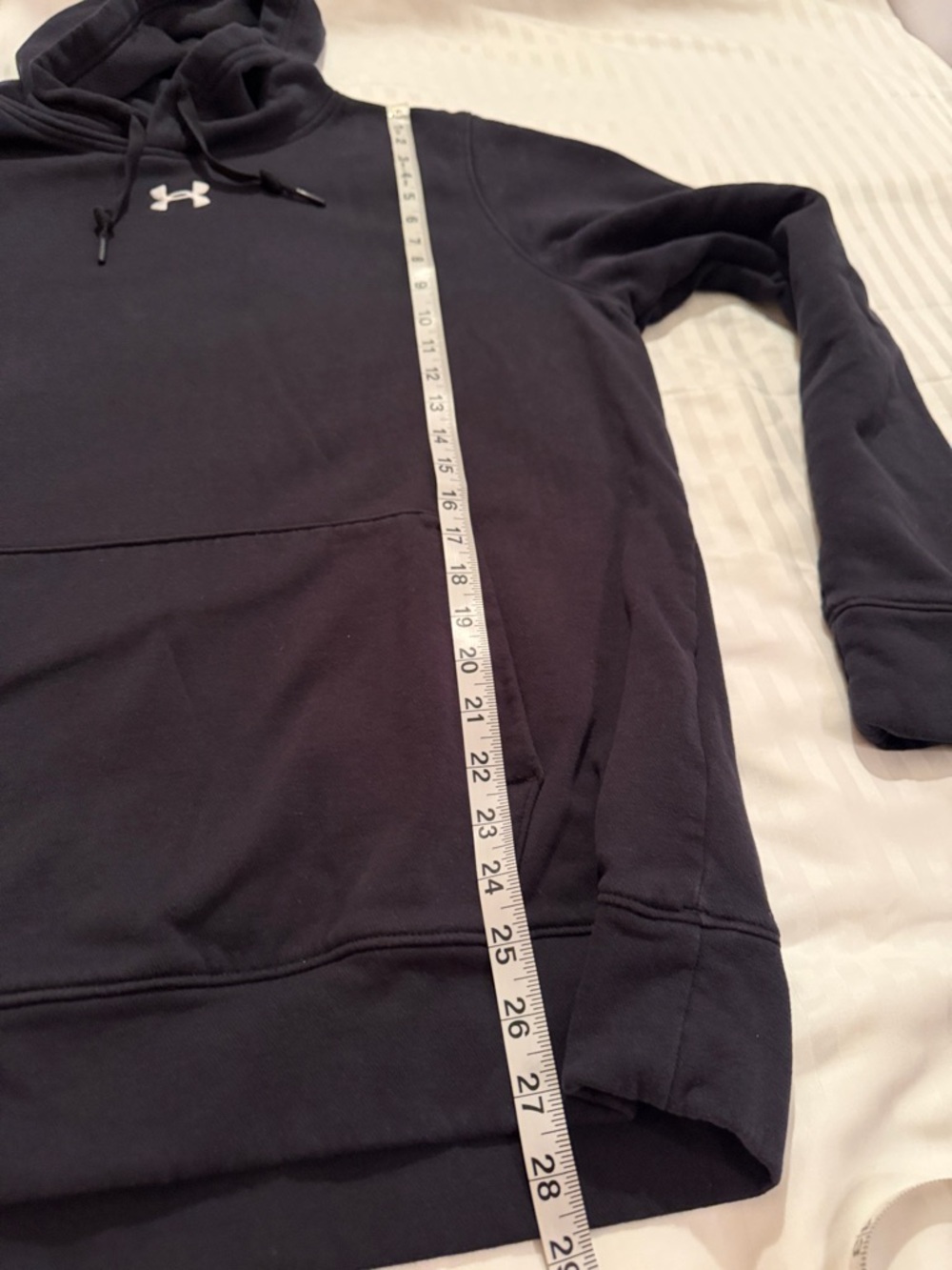 Under Armour Black Pullover Hoodie with White Logo - Picture 8 of 9
